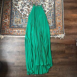 Line & Dot Pleated Maxi Cocktail Dress India Green EUC S